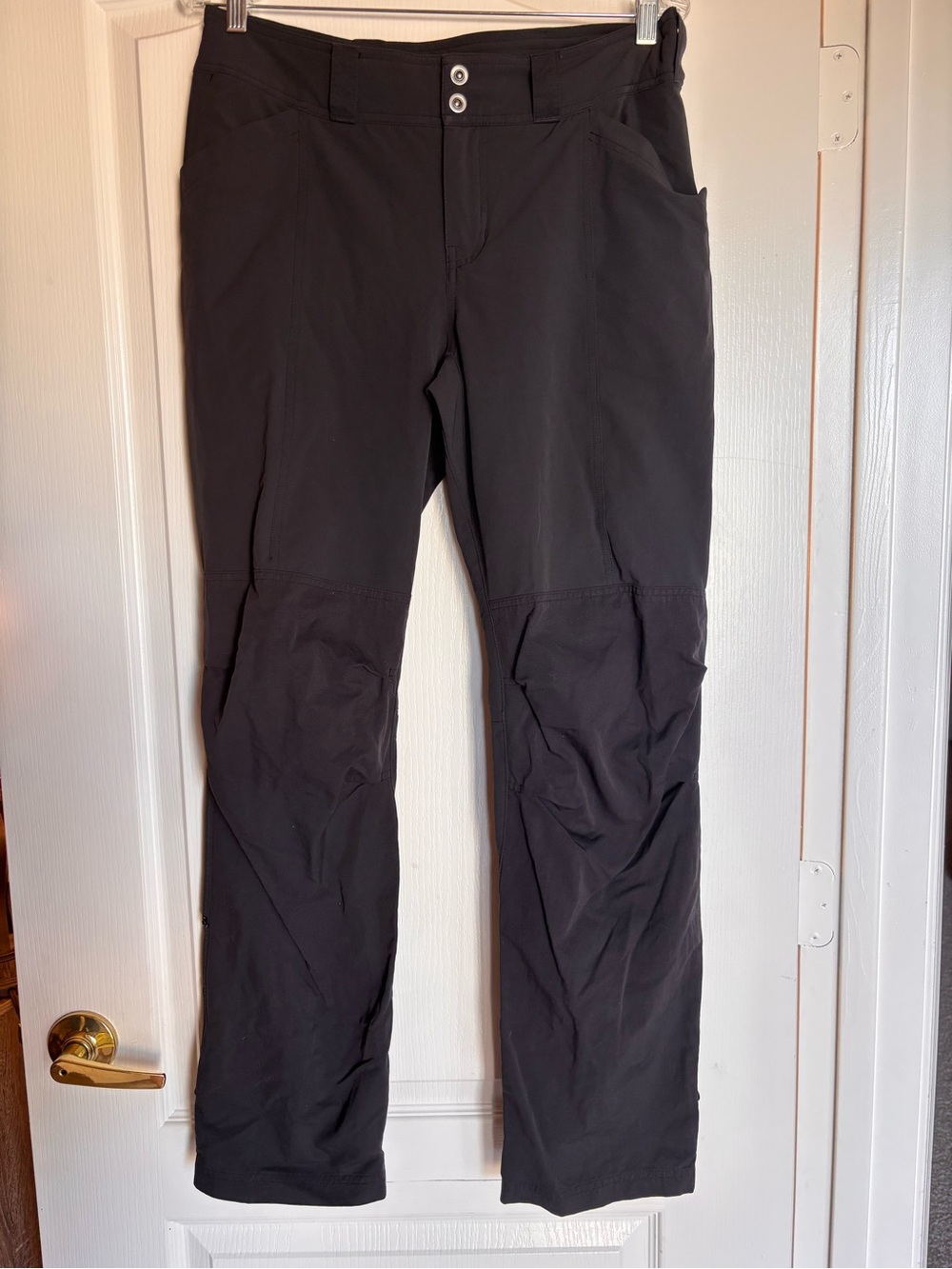 REI co op roll up hiking pants women size 10 black lightly lined outdoor utilit